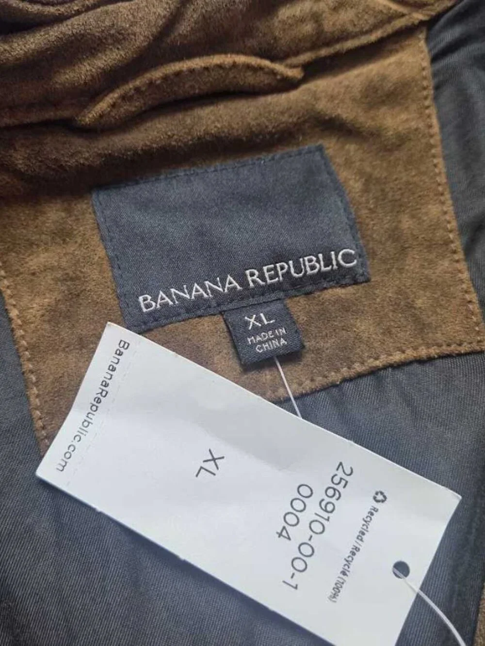 New XL Banana Republic 100% Leather modern suede jacket in brown